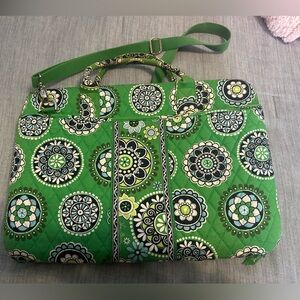 Vera Bradley Green and Black Patterned Laptop Bag